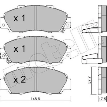 Brzdový systém Sada brzdových destiček, kotoučová brzda METELLI 22-0298-0