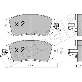 Brzdová destička Sada brzdových destiček, kotoučová brzda METELLI 22-0500-1