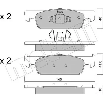 Brzdová destička Sada brzdových destiček, kotoučová brzda METELLI 22-0975-0
