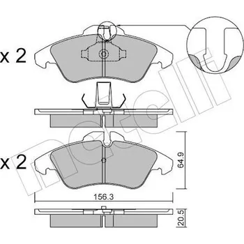 Brzdová destička Sada brzdových destiček, kotoučová brzda METELLI 22-0256-1