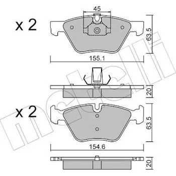 Brzdová destička Sada brzdových destiček, kotoučová brzda METELLI 22-0557-3