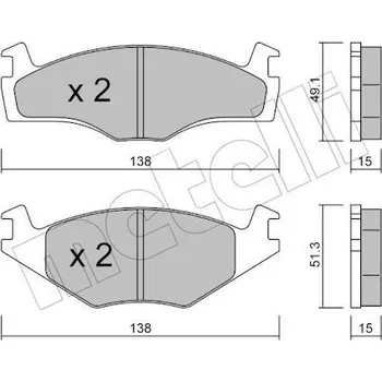 Brzdový systém Sada brzdových destiček, kotoučová brzda METELLI 22-0045-0