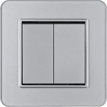vypínač Elhard Vypínač Royal Glass č.5 se skleněným rámečkem, stříbrný - kompletní