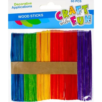 Vánoční dekorace Euro-Trade Dřívka barevné 11,5 cm 60 ks 563896