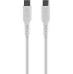 FIXED silikonový nabíjecí a datový kabel - USB-C na USB-C - 2 m - bílý