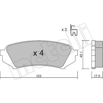 Brzdový systém Sada brzdových destiček, kotoučová brzda METELLI 22-0453-0