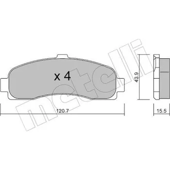 Brzdový systém Sada brzdových destiček, kotoučová brzda METELLI 22-0145-0