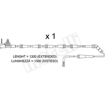 Brzdová destička Výstražný kontakt, opotřebení obložení METELLI SU.400