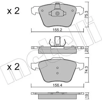 Brzdová destička Sada brzdových destiček, kotoučová brzda METELLI 22-0599-1