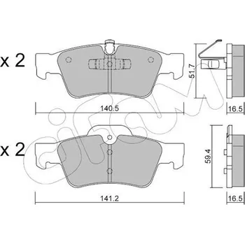 Auto-moto Sada brzdových destiček, kotoučová brzda CIFAM 822-568-1