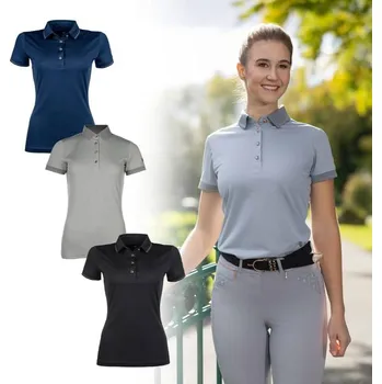 Jezdectví Tričko HKM Polo Rosegold Glamour dámské