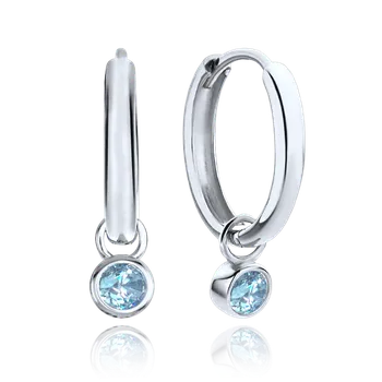 Náušnice Olivie MINET Elegantní zlaté náušnice se světle modrými zirkony Au 585/1000