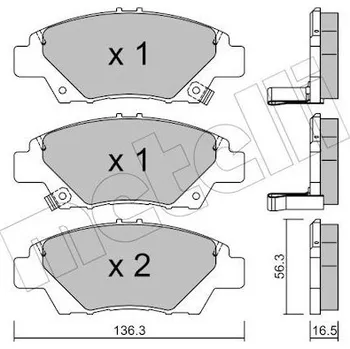Brzdová destička Sada brzdových destiček, kotoučová brzda METELLI 22-0865-0