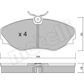Brzdová destička Sada brzdových destiček, kotoučová brzda METELLI 22-0338-0