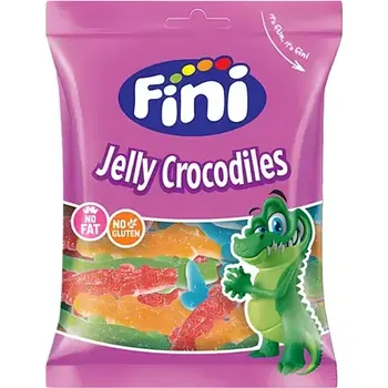 Bonbon Fini žvýkací bonbony s ovocnými příchutěmi ve tvaru krokodýlů 90 g