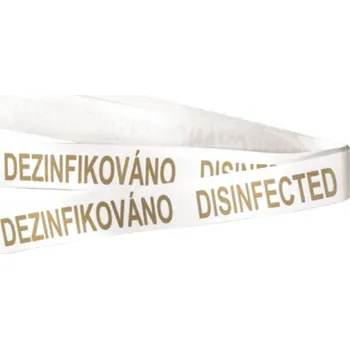 Lepicí páska Caretrade Páska na WC "dezinfikováno" - zlatý tisk