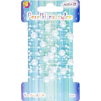 aliga Vlasec 3 m s bílými perličkami 3 a 8 mm 521736