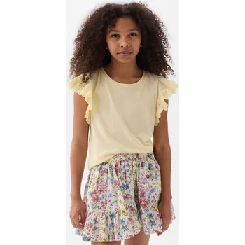 Dívčí tričko GAP Dívčí Dětské tričko s volány GAP Žlutá 140/146 (2251452)