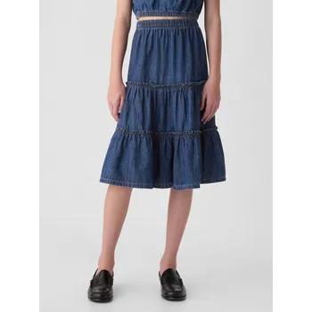 Oblečení a móda GAP Dívčí Dětská džínová midi sukně GAP Modrá 128/134 (2339327)