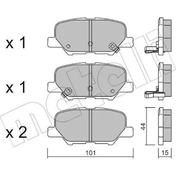 Brzdový systém Sada brzdových destiček, kotoučová brzda METELLI 22-0995-0