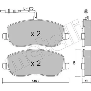 Brzdová destička Sada brzdových destiček, kotoučová brzda METELLI 22-0530-0