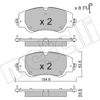 Brzdová destička Sada brzdových destiček, kotoučová brzda METELLI 22-1350-0