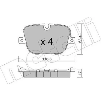 Brzdová destička Sada brzdových destiček, kotoučová brzda METELLI 22-0837-0