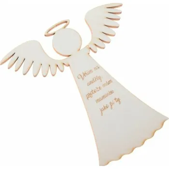 Casa de Engel Home Dřevěný anděl s nápisem (CZ), 0/100 Fialová UNI (2814498)