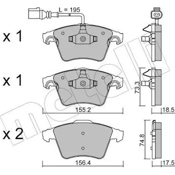 Brzdová destička Sada brzdových destiček, kotoučová brzda METELLI 22-0552-1