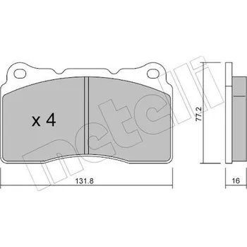 Brzdová destička Sada brzdových destiček, kotoučová brzda METELLI 22-0288-1