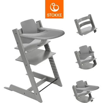 Jídelní židlička STOKKE set Tripp Trapp® High Chair Bundle Storm Grey + Stokke® Tray Storm Grey