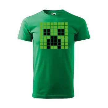 Pánské tričko Tričko s potiskem Blocks Creeper Green: zelené 4XL