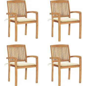 OMAXI Stohovací zahradní židle s poduškami 4 ks masivní teak 449813