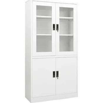 Zahradní úložný box OMAXI Kancelářská skříň bílá 90 x 40 x 180 cm ocel 563779