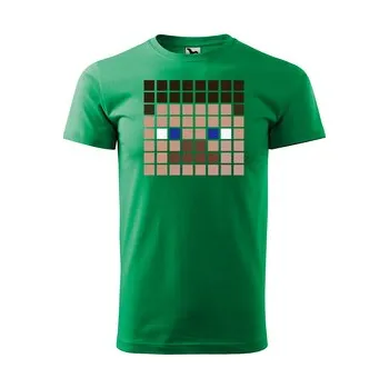 Pánské tričko Tričko s potiskem Blocks Steve: zelené 4XL