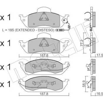 Brzdová destička Sada brzdových destiček, kotoučová brzda METELLI 22-0569-0