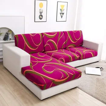 Napínací potah Elastický potah na pohovky s barevným potiskem Barva: vínová s ornamenty - Color 1, Velikost: Back Cushion-1pc