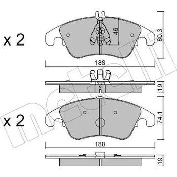 Brzdová destička Sada brzdových destiček, kotoučová brzda METELLI 22-0775-2