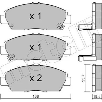 Brzdová destička Sada brzdových destiček, kotoučová brzda METELLI 22-0172-0