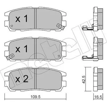 Brzdový systém Sada brzdových destiček, kotoučová brzda METELLI 22-0358-0