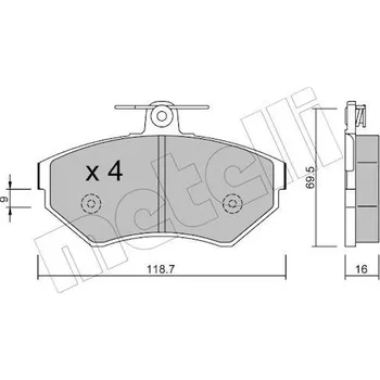 Brzdový systém Sada brzdových destiček, kotoučová brzda METELLI 22-0215-1