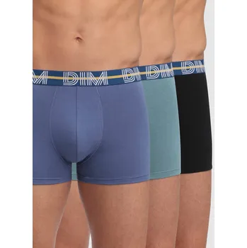 Boxerky DIM Pánské Sada tří pánských boxerek v šedé, světle modré a černé barvě Dim POWERFUL BOXERS Šedá XL (2613981)