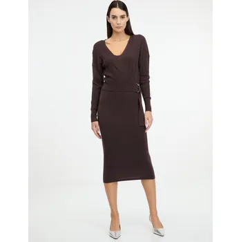 Dámské šaty Orsay Dámské Hnědé dámské midi šaty ORSAY Hnědá M (2832177)