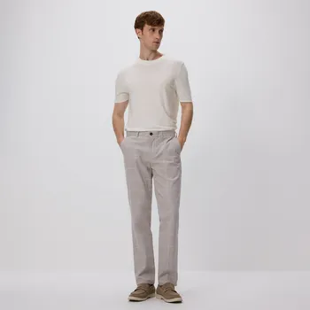 Pánské oblečení Reserved - Kalhoty chino slim se lnem - kávová - 7914H-84P - 7914H-84P-31