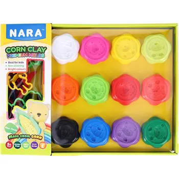 Modelovací hmota Strigo Plastelína / modelína NARA sada 12 barev s tvořítky 526115