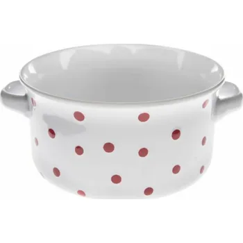 Casa de Engel Home Keramická miska, bílá s červenými puntíky, 560ml, 6/24 Fialová UNI (2805276)