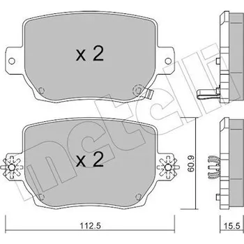 Brzdová destička Sada brzdových destiček, kotoučová brzda METELLI 22-1334-0