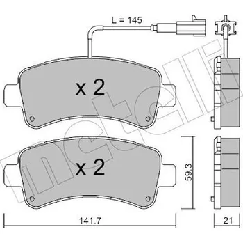 Brzdová destička Sada brzdových destiček, kotoučová brzda METELLI 22-1033-0