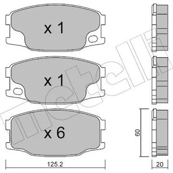 Brzdová destička Sada brzdových destiček, kotoučová brzda METELLI 22-0622-0