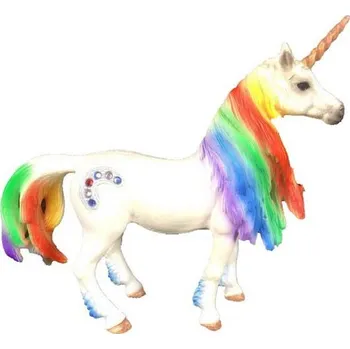 Figurka E - Figurka Jednorožec s duhovou hřívou 13 cm